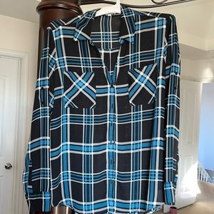 Black & Teal Striped Dress Shirt
